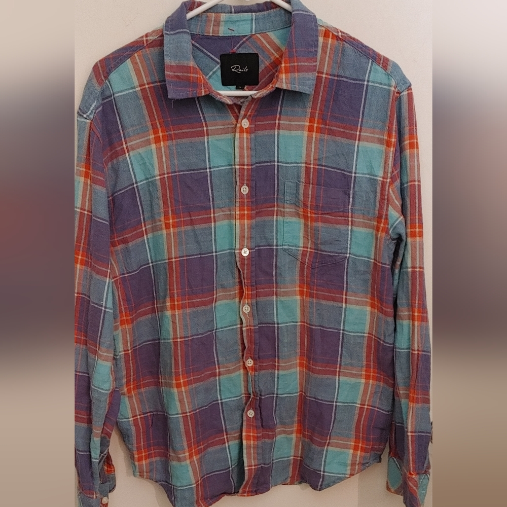 Men's plaid Rails shirt size large